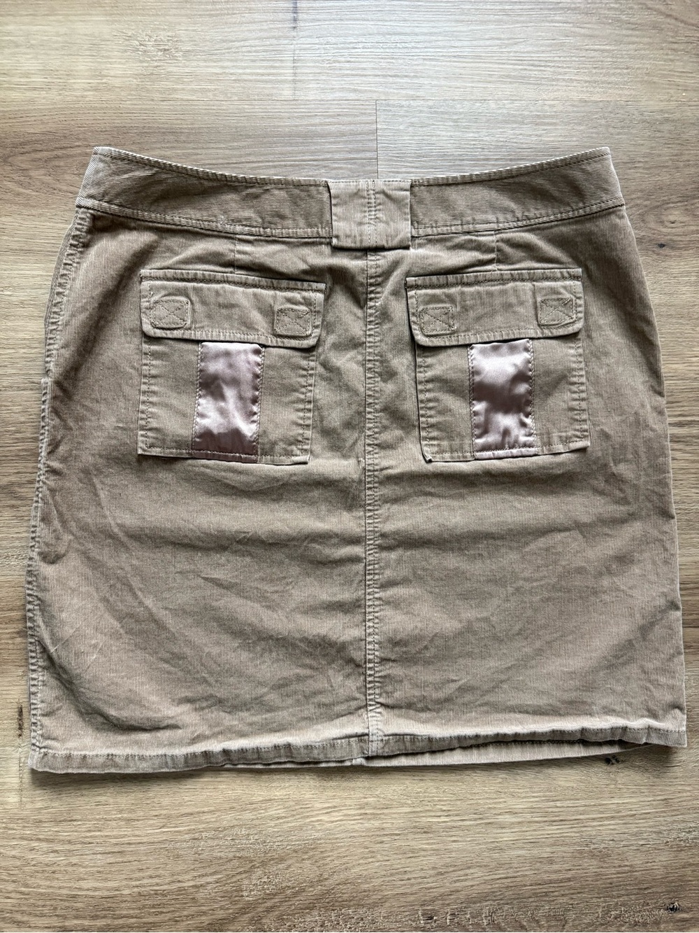 INC Women’s 8 Corduroy Mini Skirt with Satin Flap Pockets Cabincore Utility